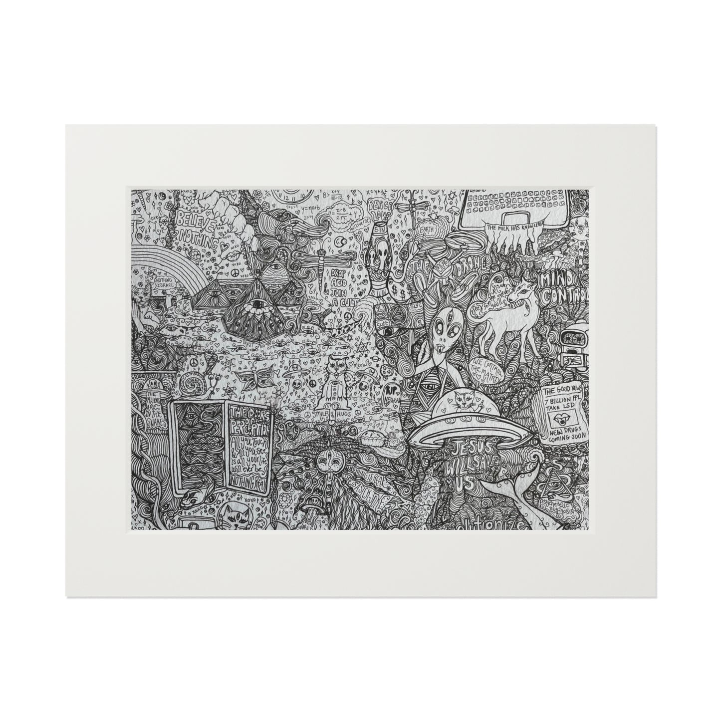 DROP ACID Join a CULT - Art Prints (Passepartout Paper Frame)