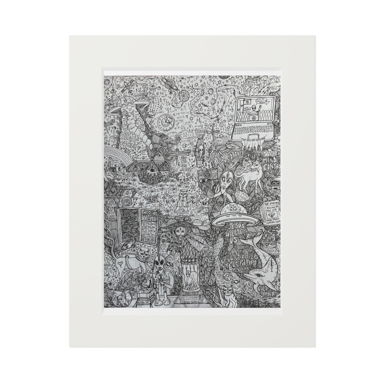 DROP ACID Join a CULT - Art Prints (Passepartout Paper Frame)