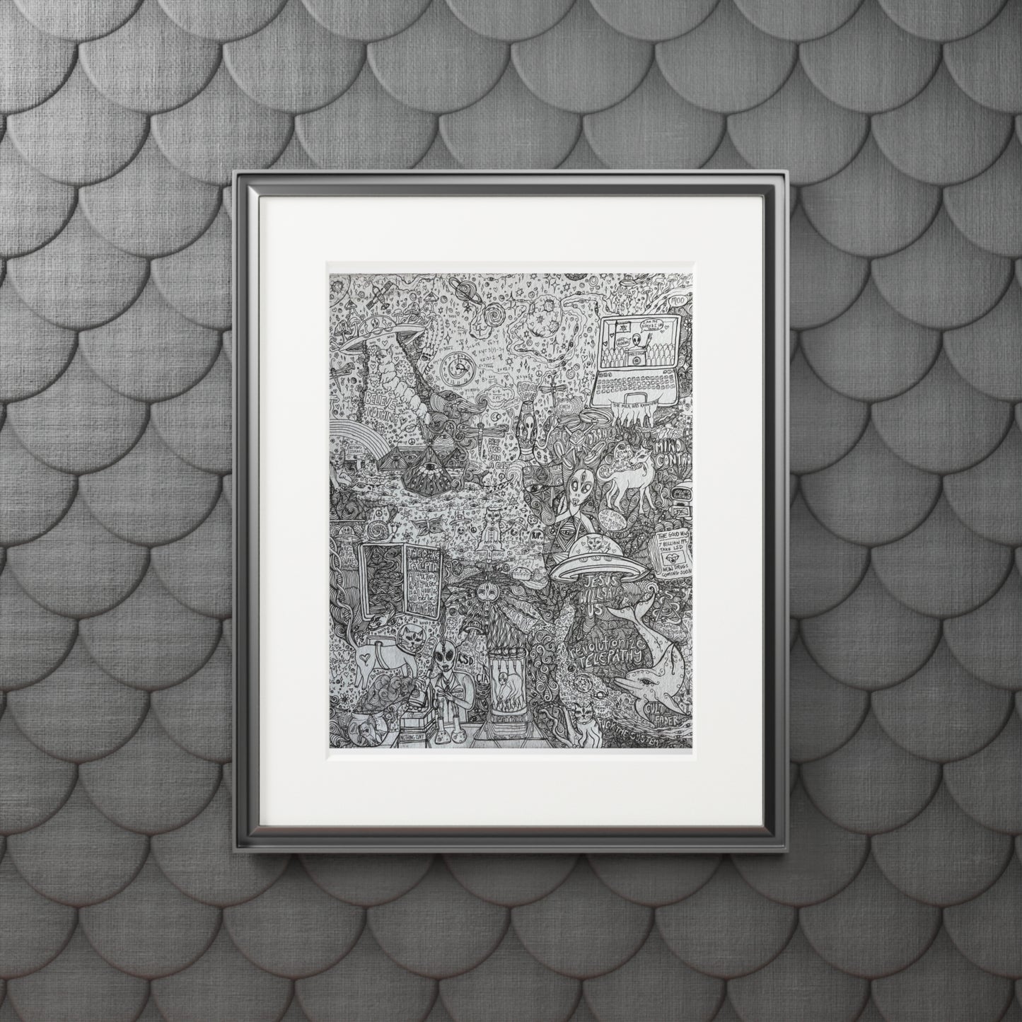 DROP ACID Join a CULT - Art Prints (Passepartout Paper Frame)
