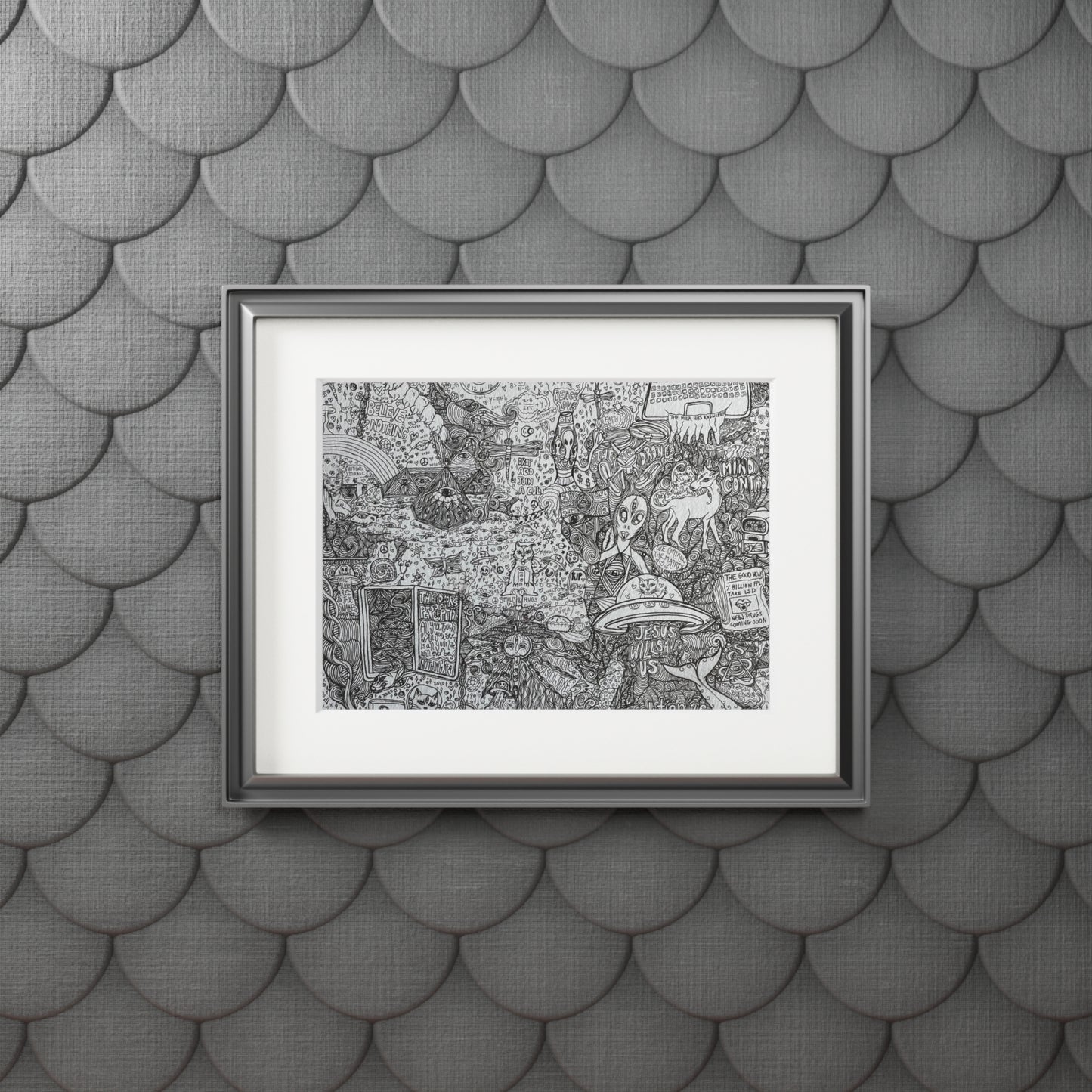 DROP ACID Join a CULT - Art Prints (Passepartout Paper Frame)