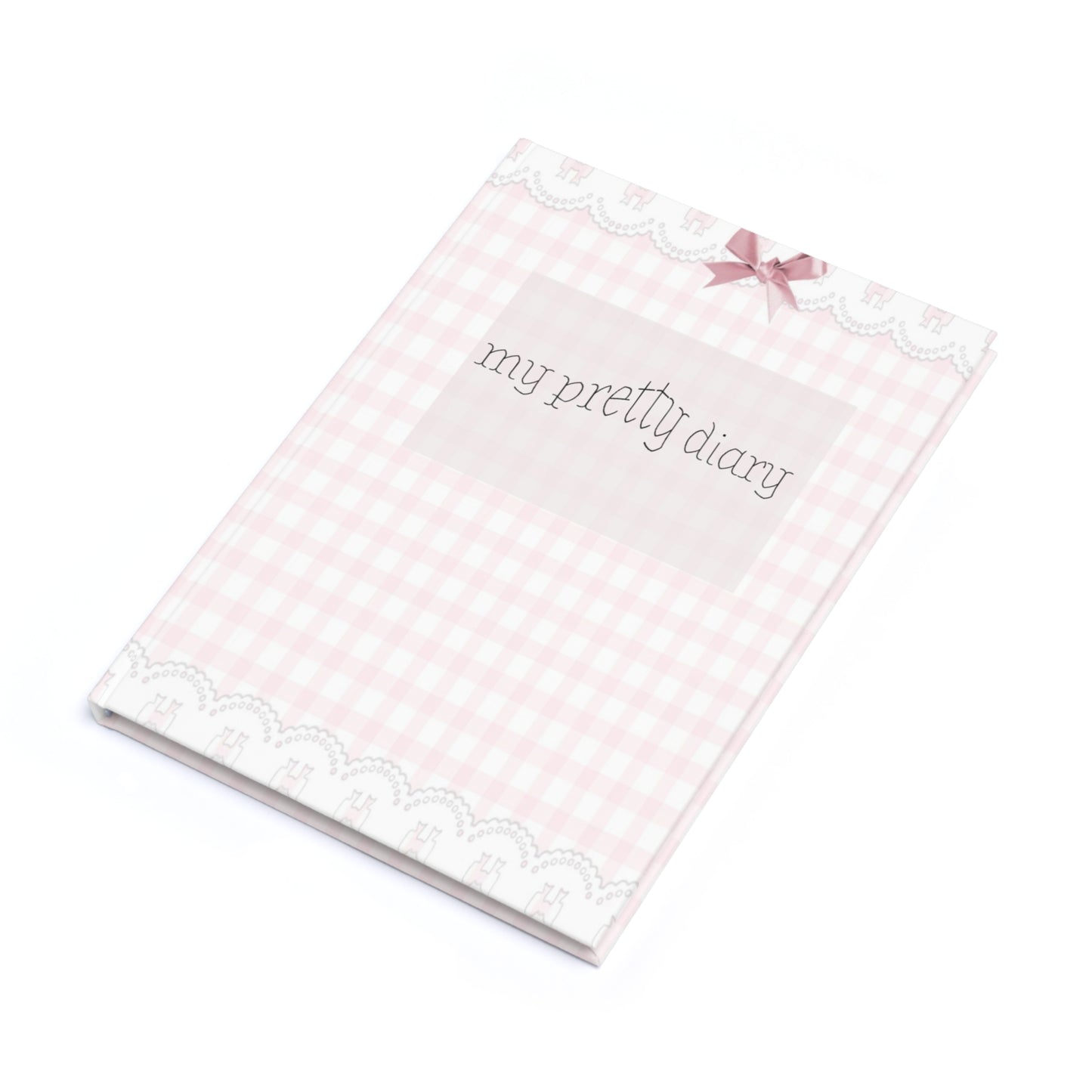 My Pretty Diary - Baby Pink Bow Plaid Hardcover Journal