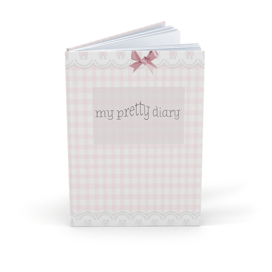My Pretty Diary - Baby Pink Bow Plaid Hardcover Journal
