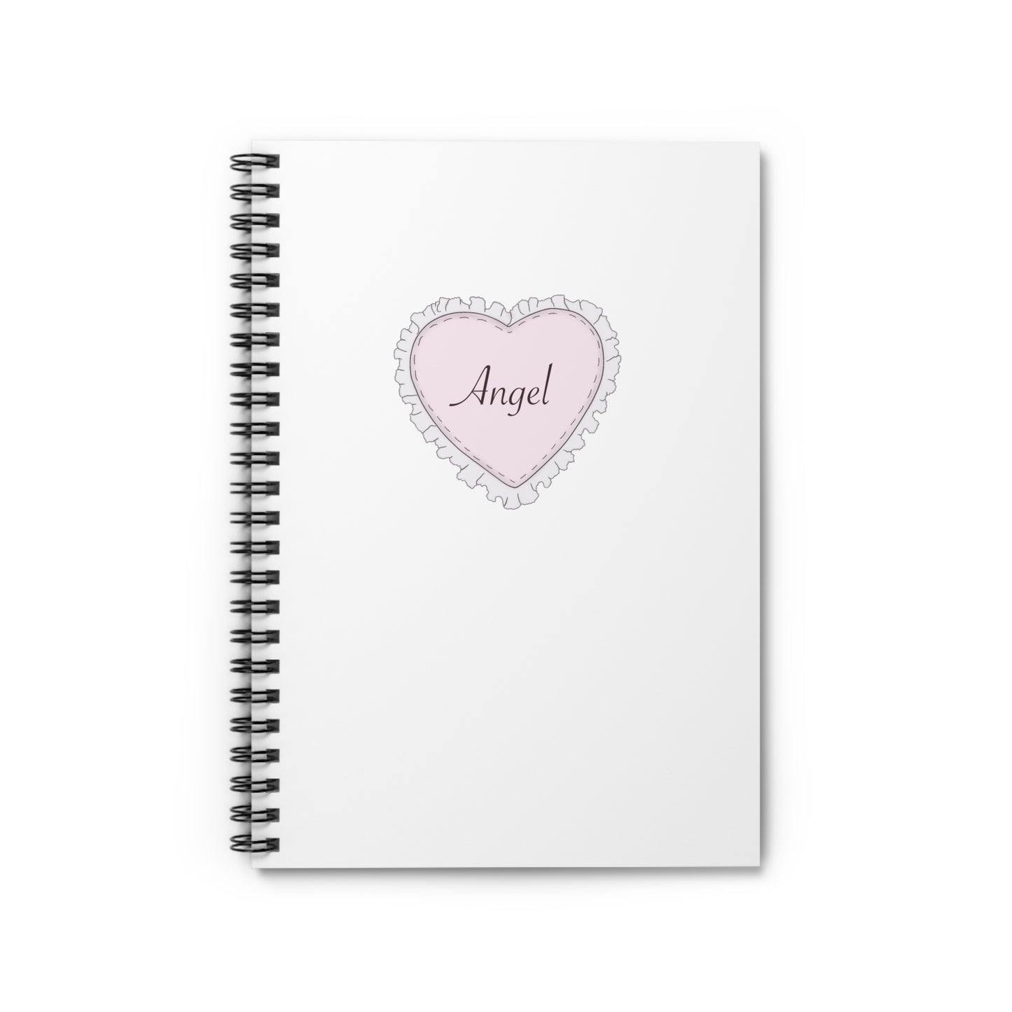 ANGEL BABY PINK Heart - Coquette Grunge Preppy Ruled Line Notebook