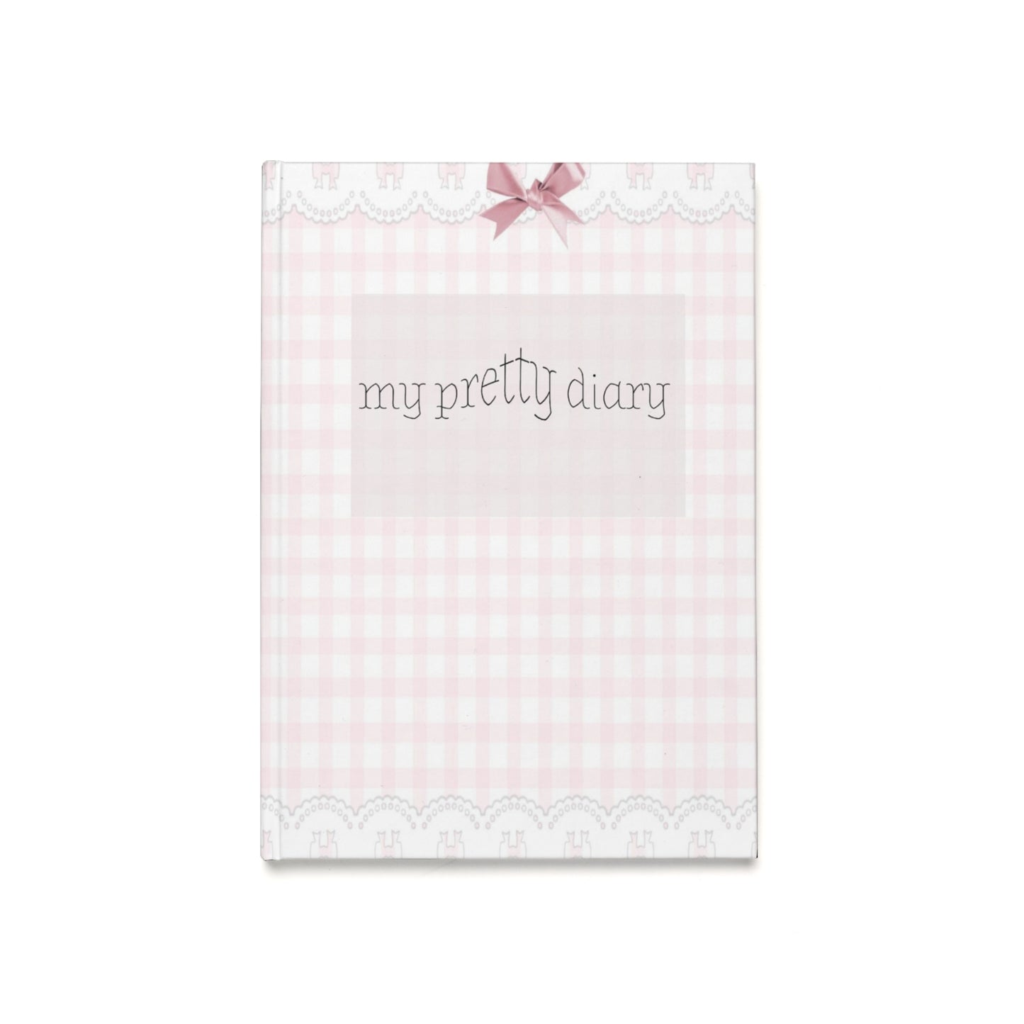 My Pretty Diary - Baby Pink Bow Plaid Hardcover Journal