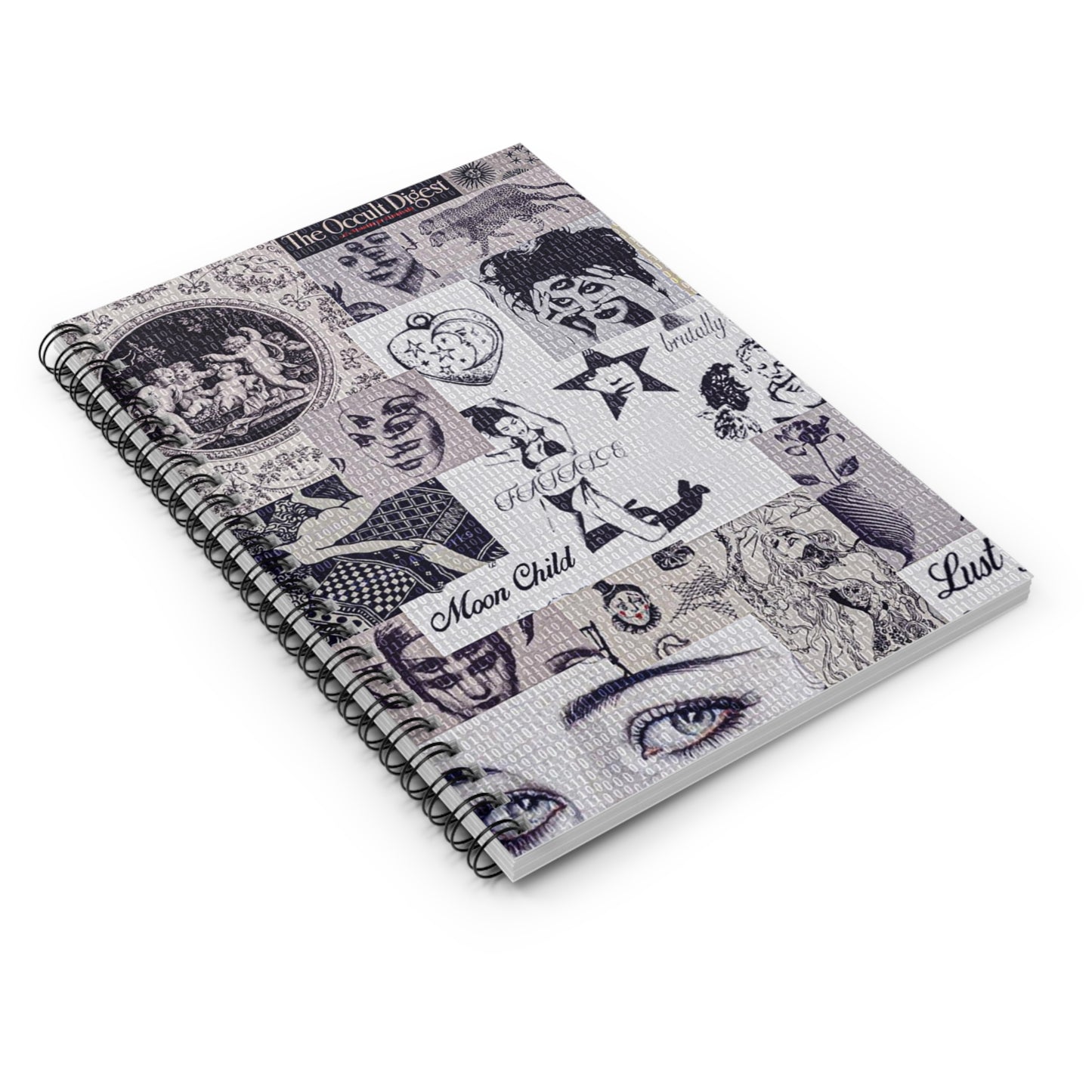 The Occult Digest - moonshine rock n roll - Ruled Line Notebook